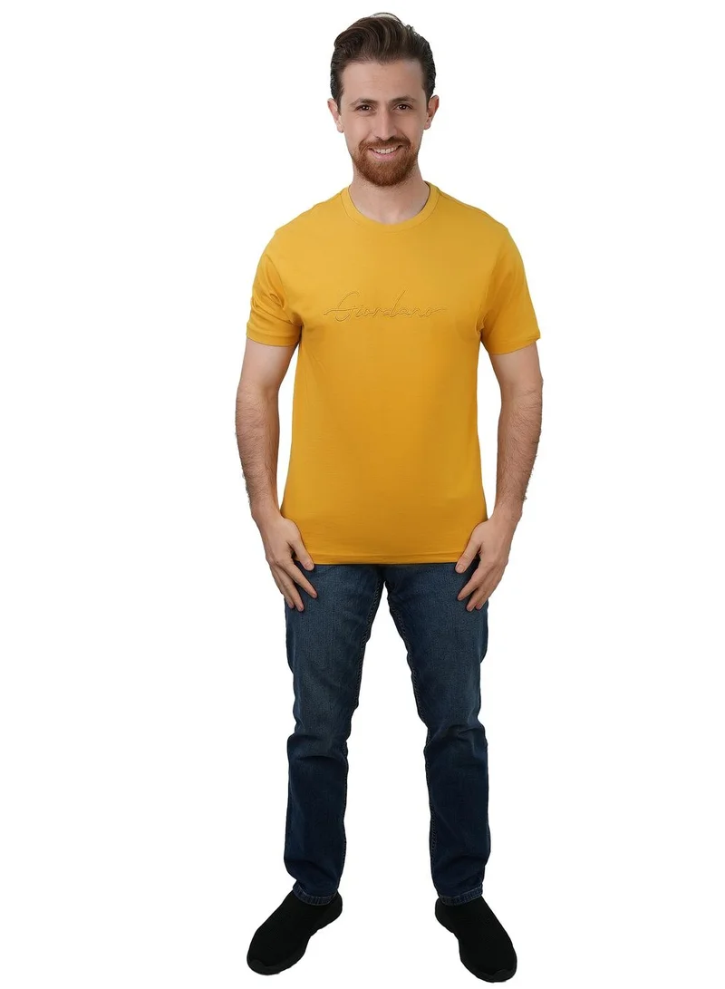 GIORDANO Men's Slim Fit Cotton Signature Print Tee